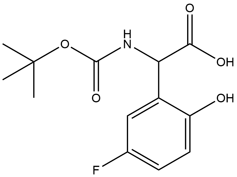 2-((tert-butoxycarbonyl)amino)-2-(5-fluoro-2-hydroxyphenyl)acetic acid Structure