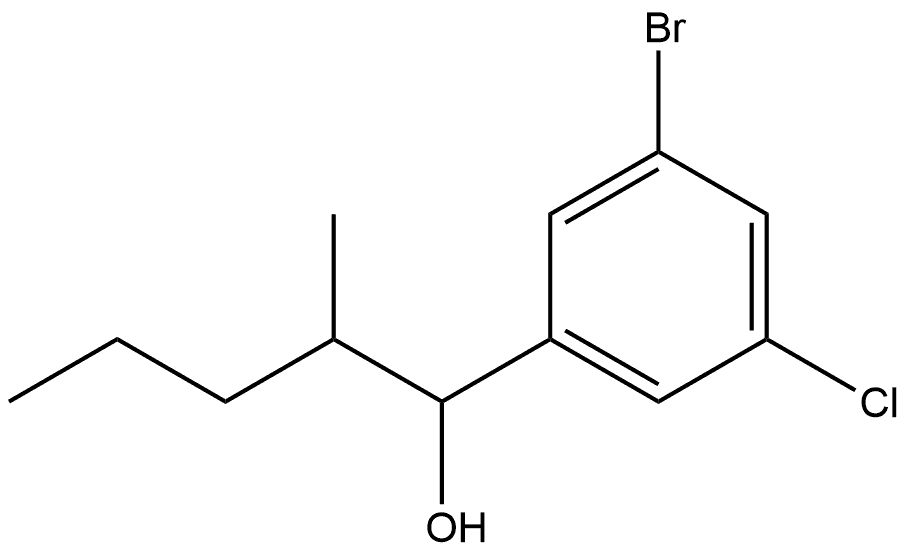 3-Bromo-5-chloro-α-(1-methylbutyl)benzenemethanol Structure