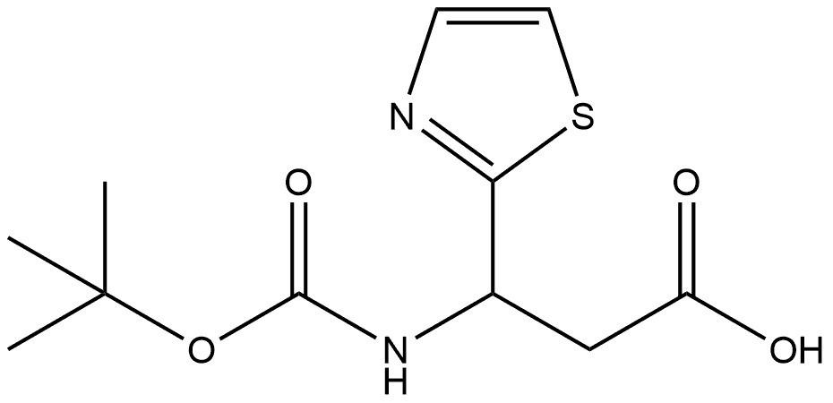 3-([(TERT-BUTOXY)CARBONYL]AMINO)-3-(1,3-THIAZOL-2-YL)PROPANOIC ACID Structure