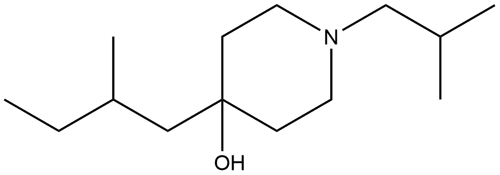 4-(2-Methylbutyl)-1-(2-methylpropyl)-4-piperidinol Structure