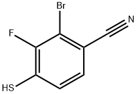 Benzonitrile, 2-bromo-3-fluoro-4-mercapto- Structure