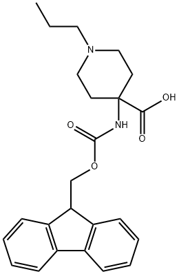 4-Piperidinecarboxylic acid, 4-[[(9H-fluoren-9-ylmethoxy)carbonyl]amino]-1-propyl- Structure