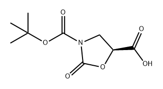 3,5-Oxazolidinedicarboxylic acid, 2-oxo-, 3-(1,1-dimethylethyl) ester, (5S)- Structure