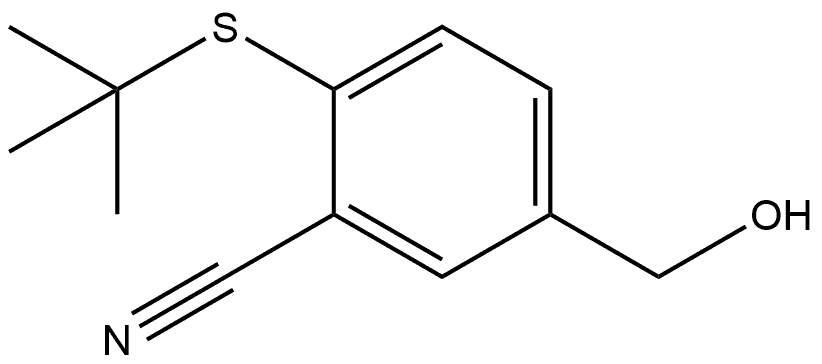 2-[(1,1-Dimethylethyl)thio]-5-(hydroxymethyl)benzonitrile Structure