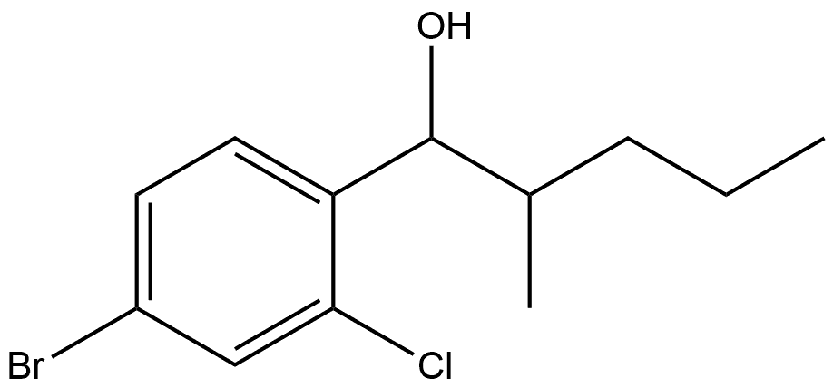 4-Bromo-2-chloro-α-(1-methylbutyl)benzenemethanol Structure