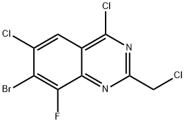 7-bromo-4,6-dichloro-2-(chloromethyl)-8-fluoroquinazoline 구조식 이미지