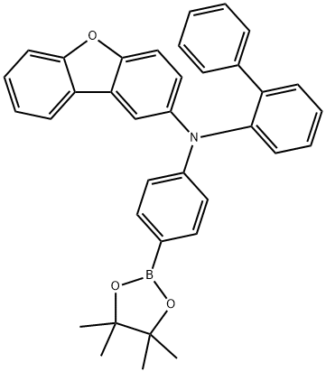 2-Dibenzofuranamine, N-[1,1'-biphenyl]-2-yl-N-[4-(4,4,5,5-tetramethyl-1,3,2-dioxaborolan-2-yl)phenyl]- Structure