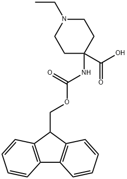 4-Piperidinecarboxylic acid, 1-ethyl-4-[[(9H-fluoren-9-ylmethoxy)carbonyl]amino]- Structure