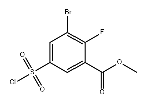 Benzoic acid, 3-bromo-5-(chlorosulfonyl)-2-fluoro-, methyl ester Structure