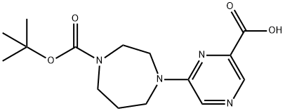 1H-1,4-Diazepine-1-carboxylic acid, 4-(6-carboxy-2-pyrazinyl)hexahydro-, 1-(1,1-dimethylethyl) ester Structure