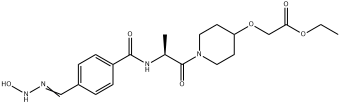 Acetic acid, [[1-[(2S)-2-[[4-[(hydroxyamino)iminomethyl]benzoyl]amino]-1-oxopropyl]-4-piperidinyl]oxy]-, ethyl ester (9CI) Structure