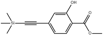 Benzoic acid, 2-hydroxy-4-[2-(trimethylsilyl)ethynyl]-, methyl ester 구조식 이미지