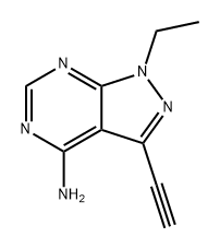 1H-Pyrazolo[3,4-d]pyrimidin-4-amine, 1-ethyl-3-ethynyl- 구조식 이미지