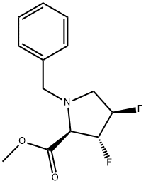 (3R,4R)-3,4-Difluoro-1-(phenylmethyl)-L-proline methyl ester Structure