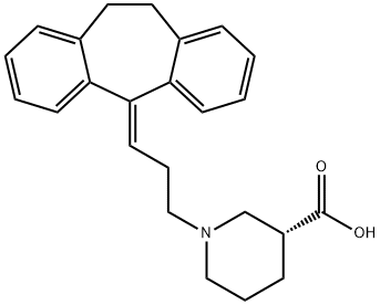 3-Piperidinecarboxylic acid, 1-[3-(10,11-dihydro-5H-dibenzo[a,d]cyclohepten-5-ylidene)propyl]-, (3R)- Structure