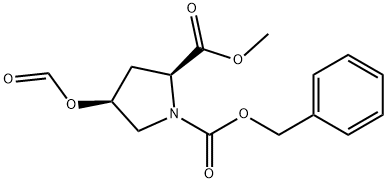 1,2-Pyrrolidinedicarboxylic acid, 4-(formyloxy)-, 2-methyl 1-(phenylmethyl) ester, (2S-cis)- (9CI) 구조식 이미지