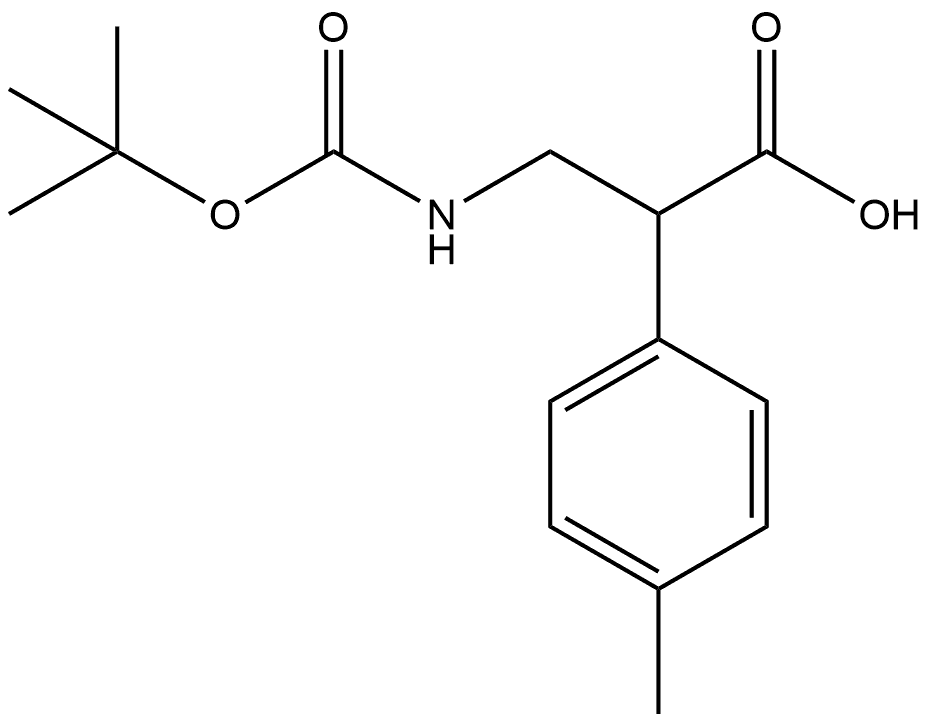 Benzeneacetic acid, α-[[[(1,1-dimethylethoxy)carbonyl]amino]methyl]-4-methyl- 구조식 이미지