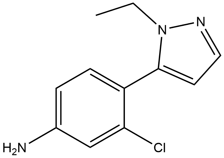 3-Chloro-4-(1-ethyl-1H-pyrazol-5-yl)benzenamine Structure