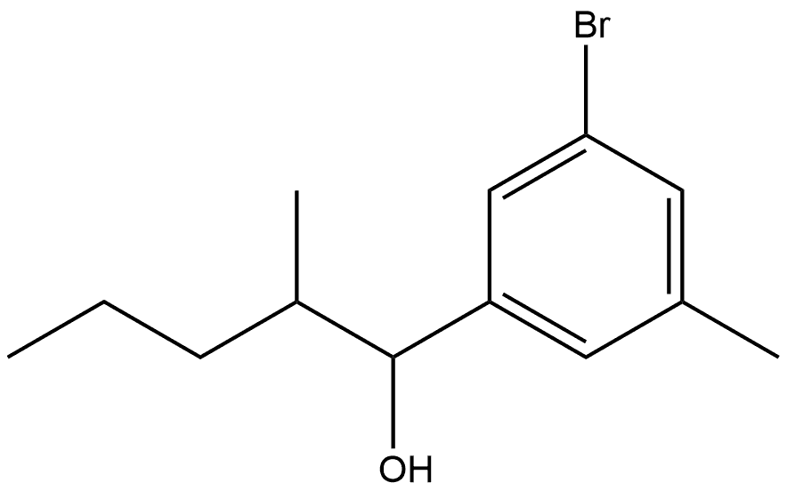 3-Bromo-5-methyl-α-(1-methylbutyl)benzenemethanol Structure