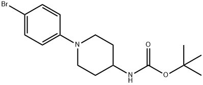 Carbamic acid, N-[1-(4-bromophenyl)-4-piperidinyl]-, 1,1-dimethylethyl ester Structure