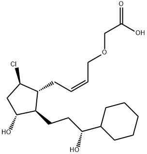 Acetic acid, 2-[[(2Z)-4-[(1R,2R,3R,5R)-5-chloro-2-[(3R)-3-cyclohexyl-3-hydroxypropyl]-3-hydroxycyclopentyl]-2-buten-1-yl]oxy]- 구조식 이미지