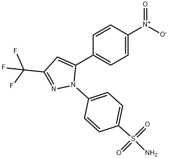 Benzenesulfonamide, 4-[5-(4-nitrophenyl)-3-(trifluoromethyl)-1H-pyrazol-1-yl]- Structure