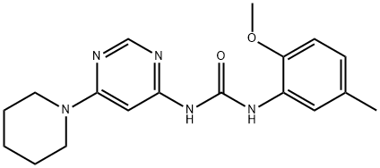 Urea, N-(2-methoxy-5-methylphenyl)-N'-[6-(1-piperidinyl)-4-pyrimidinyl]- Structure