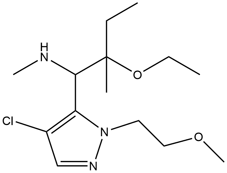 {1-[4-chloro-1-(2-methoxyethyl)-1H-pyrazol-5-yl]-2-ethoxy-2-methylbutyl}(methyl)amine Structure