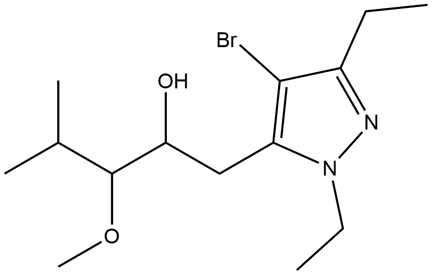 1-(4-bromo-1,3-diethyl-1H-pyrazol-5-yl)-3-methoxy-4-methylpentan-2-ol Structure