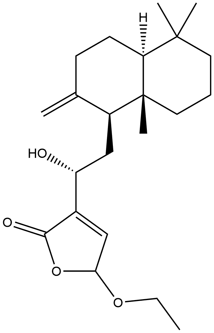 3-[(1R)-2-[(1S,4aS,8aS)-Decahydro-5,5,8a-trimethyl-2-methylene-1-naphthalenyl]-1-hydroxyethyl]-5-ethoxy-2(5H)-furanone Structure