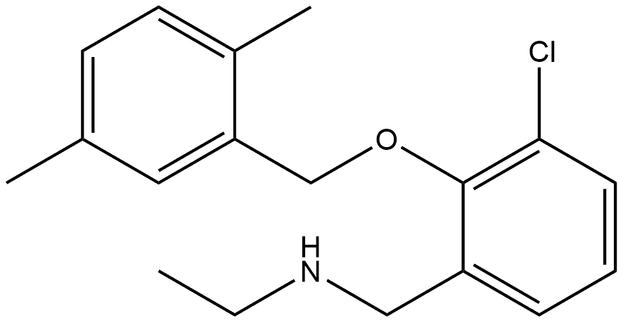 3-Chloro-2-[(2,5-dimethylphenyl)methoxy]-N-ethylbenzenemethanamine Structure