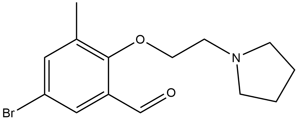 5-Bromo-3-methyl-2-[2-(1-pyrrolidinyl)ethoxy]benzaldehyde Structure