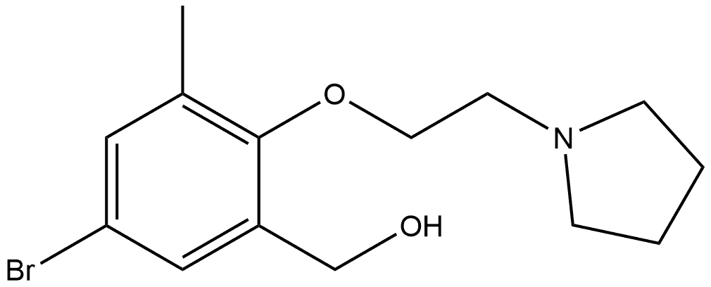 5-Bromo-3-methyl-2-[2-(1-pyrrolidinyl)ethoxy]benzenemethanol Structure