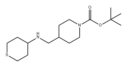 1-Piperidinecarboxylic acid, 4-[[(tetrahydro-2H-thiopyran-4-yl)amino]methyl]-, 1,1-dimethylethyl ester Structure