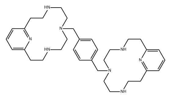 4,7,10,17-Tetraazabicyclo[11.3.1]heptadeca-1(17),13,15-triene, 7,7'-[1,4-phenylenebis(methylene)]bis- Structure