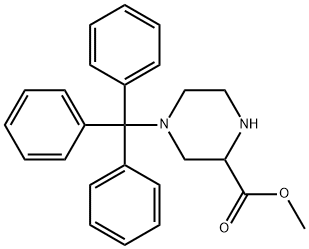 2-Piperazinecarboxylic acid, 4-(triphenylmethyl)-, methyl ester Structure