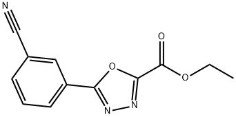 Ethyl 5-(3-cyanophenyl)-1,3,4-oxadiazole-2-carboxylate 구조식 이미지