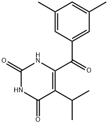 2,4(1H,3H)-Pyrimidinedione, 6-(3,5-dimethylbenzoyl)-5-(1-methylethyl)- Structure