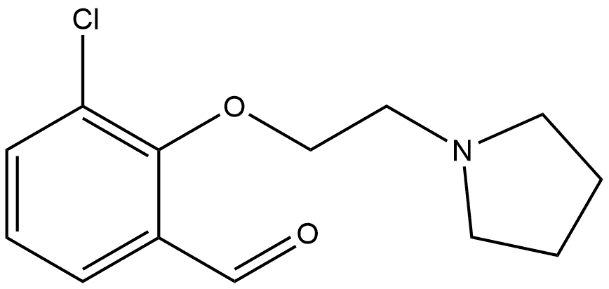 3-Chloro-2-[2-(1-pyrrolidinyl)ethoxy]benzaldehyde Structure