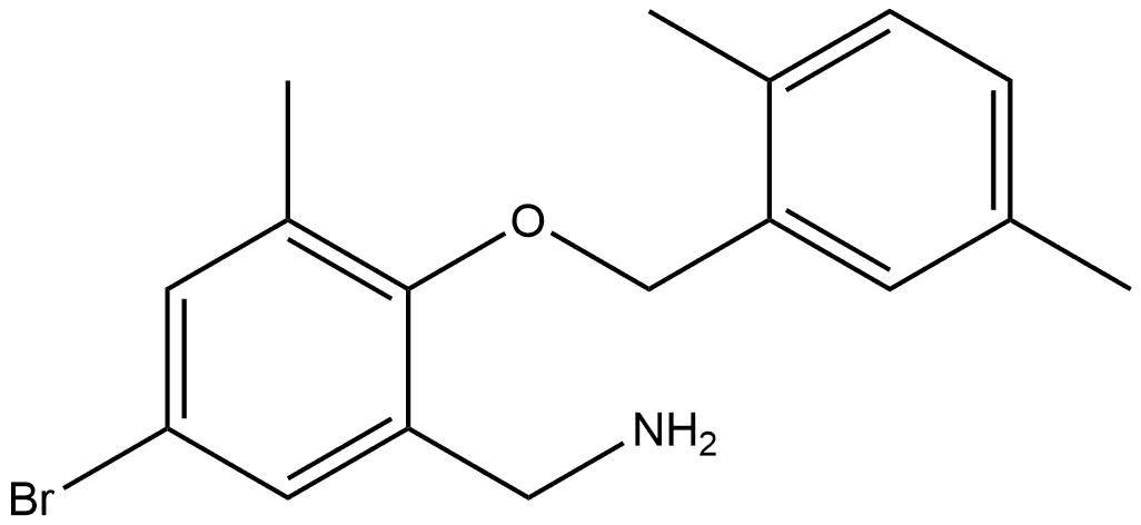 5-Bromo-2-[(2,5-dimethylphenyl)methoxy]-3-methylbenzenemethanamine Structure