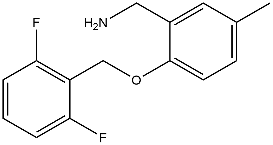 2-[(2,6-Difluorophenyl)methoxy]-5-methylbenzenemethanamine Structure