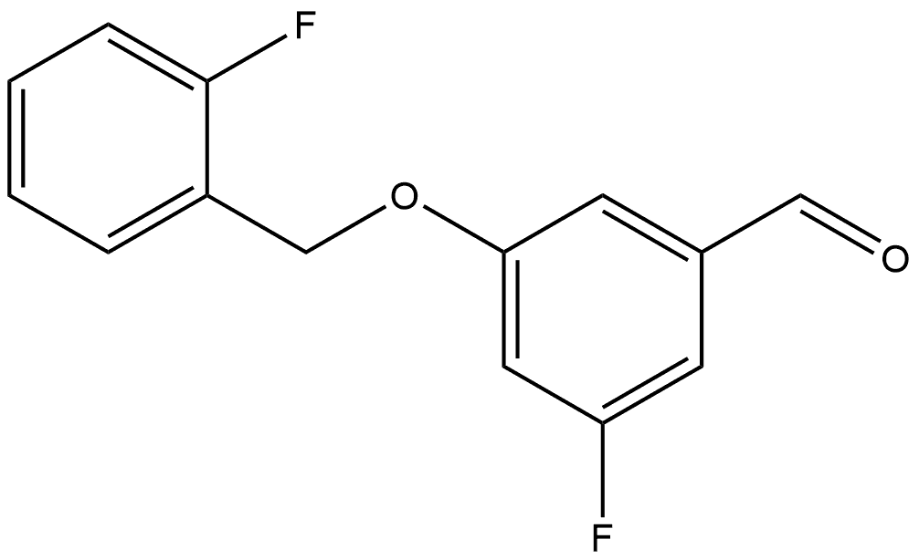 3-Fluoro-5-[(2-fluorophenyl)methoxy]benzaldehyde Structure