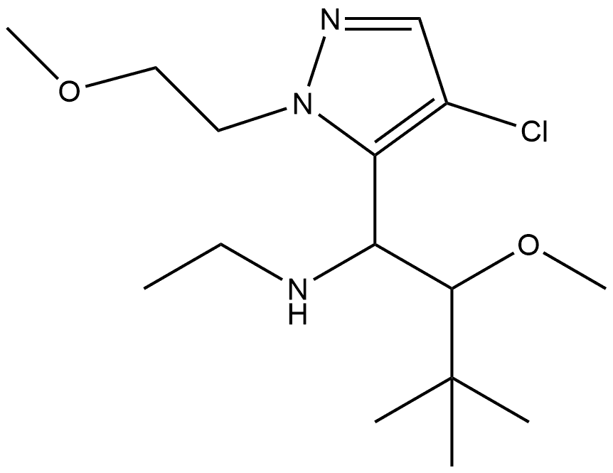 {1-[4-chloro-1-(2-methoxyethyl)-1H-pyrazol-5-yl]-2-methoxy-3,3-dimethylbutyl}(ethyl)amine Structure