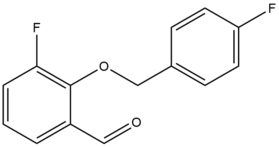 3-Fluoro-2-[(4-fluorophenyl)methoxy]benzaldehyde Structure