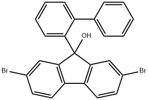 9-([1,1'-Biphenyl]-2-yl)-2,7-dibromo-9H-fluoren-9-ol 구조식 이미지