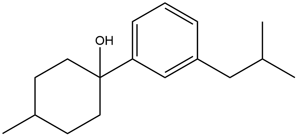 1-(3-isobutylphenyl)-4-methylcyclohexanol Structure