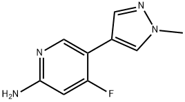 2-Pyridinamine, 4-fluor0-5-(1-methyl-H-pyrazol-4-y1)- Structure
