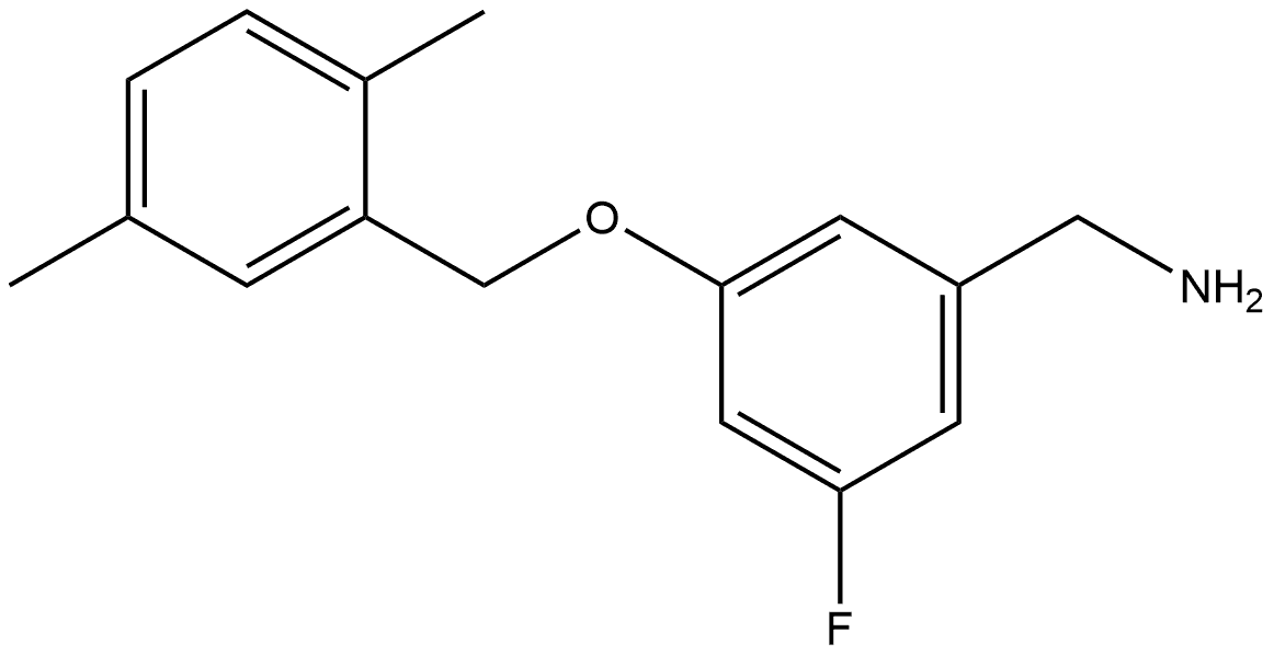 3-[(2,5-Dimethylphenyl)methoxy]-5-fluorobenzenemethanamine Structure