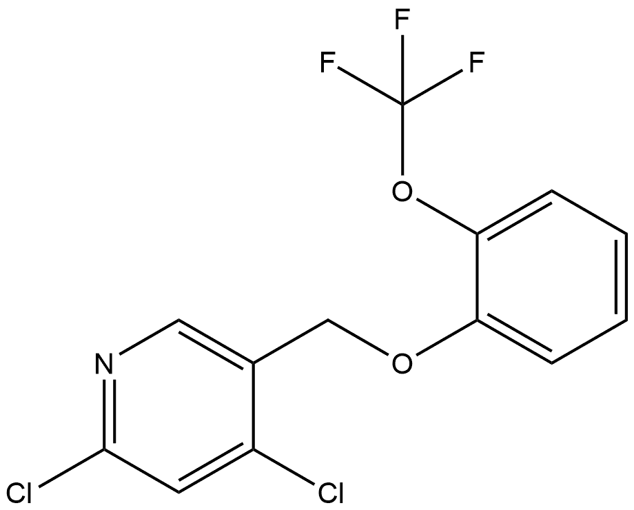2,4-Dichloro-5-[[2-(trifluoromethoxy)phenoxy]methyl]pyridine Structure