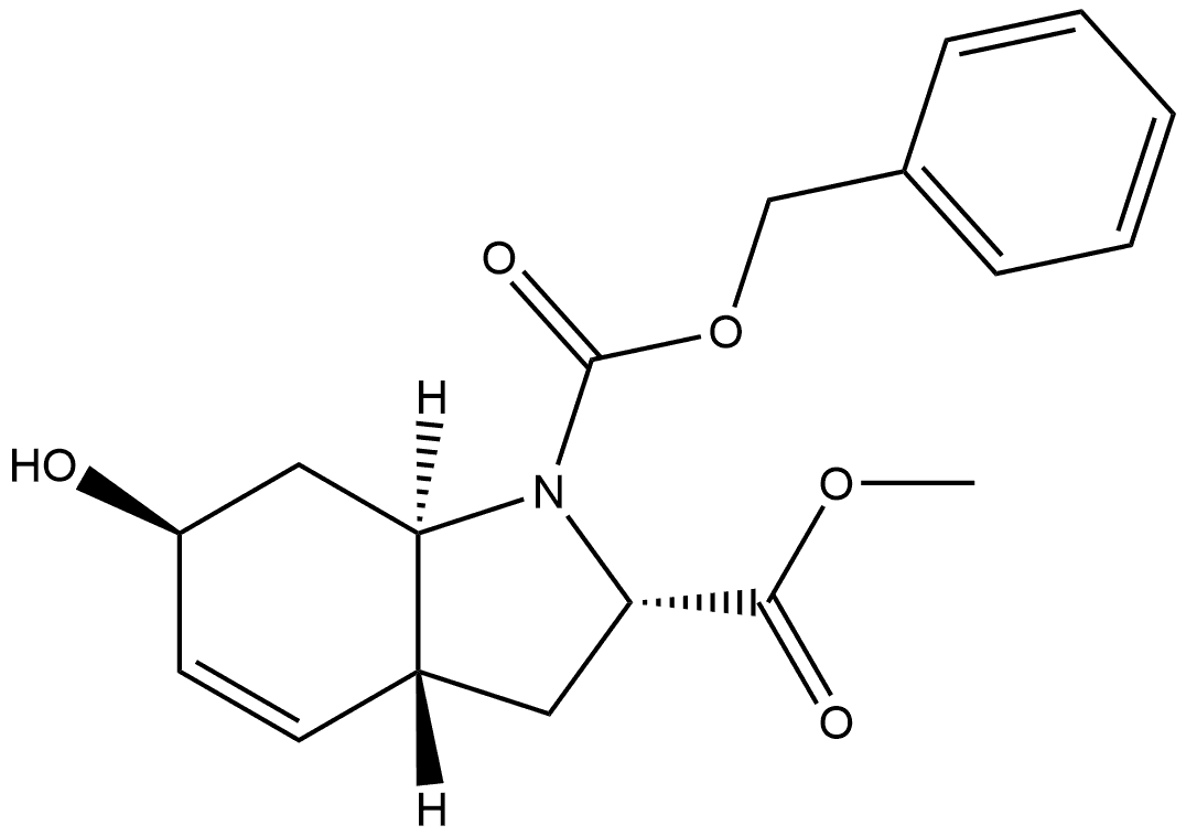 1H-Indole-1,2-dicarboxylic acid, 2,3,3a,6,7,7a-hexahydro-6-hydroxy-, 2-methyl 1-(phenylmethyl) ester, [2S-(2α,3aβ,6β,7aα)]- (9CI) 구조식 이미지